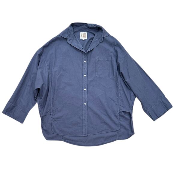 A Shirt Thing Sammy Button Down Blouse in Blue - Picture 5 of 6